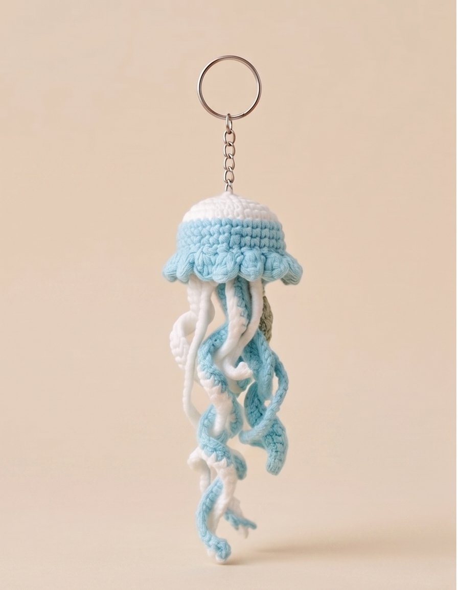 Jellyfish Keychain handmade crochet keychain by aarttsii